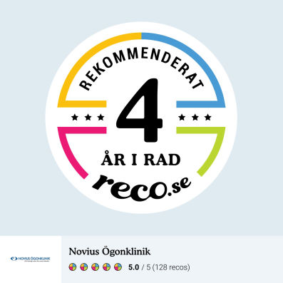 Novius rekommenderat fyra år i rad hos Reco.